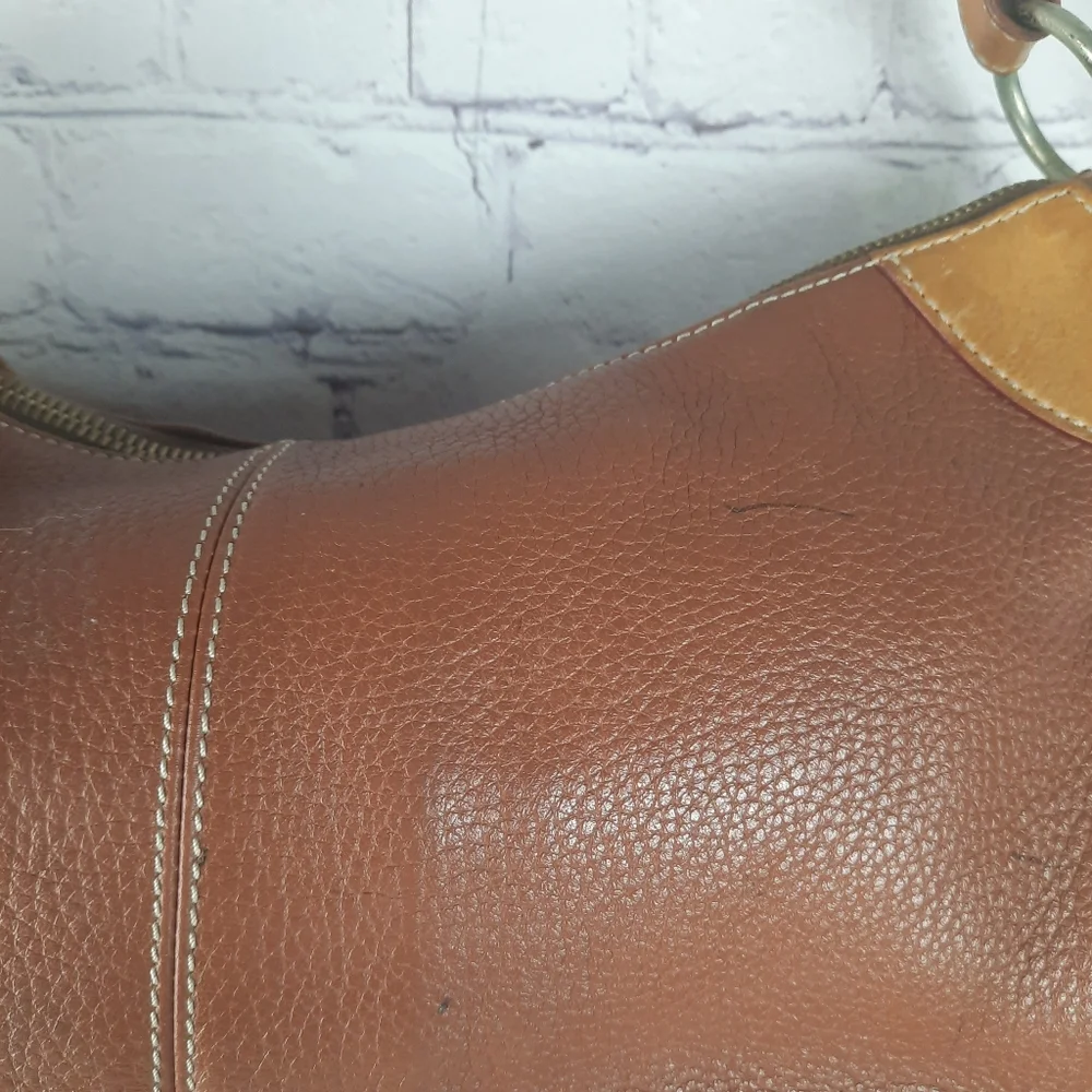 Vintage DOONEY & BOURKE Brown All Weather Leather Satchel Handbag - Picture 9 of 15